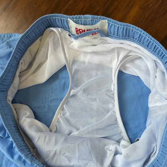 SOLID & STRIPED Swim Trunks Sky Blue Mesh Lined Drawstring Surf Beach - Picture 5 of 8
